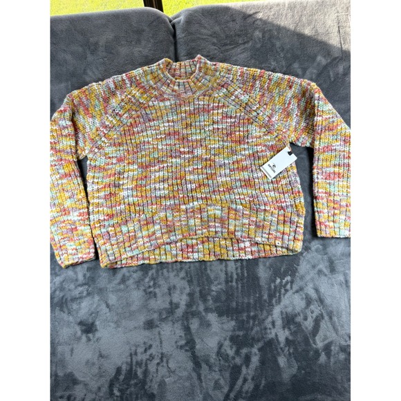 Rip Curl Colorful Striped Knit Mock Neck Sweater Size Large - Picture 2 of 9